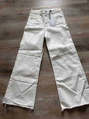 NWT - Zenana Women's Off-White Wide Leg Jeans